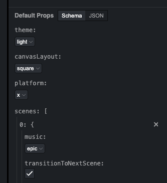 Editing default props in Remotion Studio